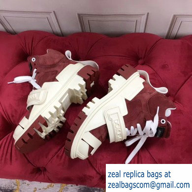 Dolce  &  Gabbana High-top Sneakers Creamy/Burgundy With Logo 2019